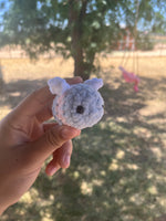 Crochet Cotton Candy Trans Amigurumi Baby Bee 3 in. Keychain - Swirlite