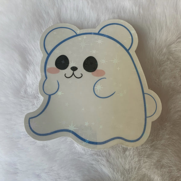 Ghost Bear Holographic Sticker - Swirlite
