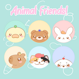 Animal Friends Button Bundle (1-in. pinback buttons) - Swirlite