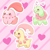 Valentine's Day Chikorita Line - Holographic sticker bundle - Swirlite