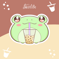 Froggy Boba Holographic Sticker - Swirlite