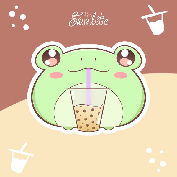 Froggy Boba Holographic Sticker - Swirlite