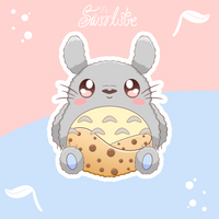 Totoro Boba Holographic Sticker - Swirlite