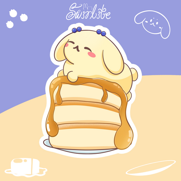 Soufflé Pancake Bunny Holographic Sticker - Swirlite