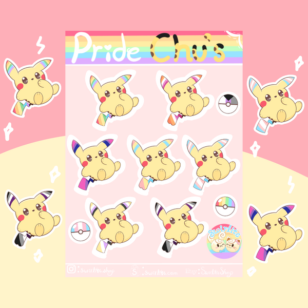 Pride Pikachus Sticker Sheet - Swirlite