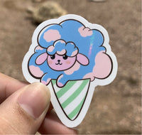 Cotton Candy Sheep Holographic Sticker - Swirlite
